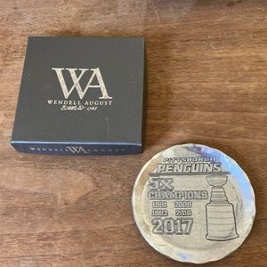 Wendell August Forge Pittsburgh Penguins pewter plate 5x Champions
